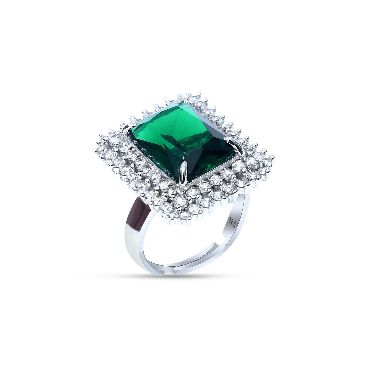 Adjustable Green Cocktail Ring