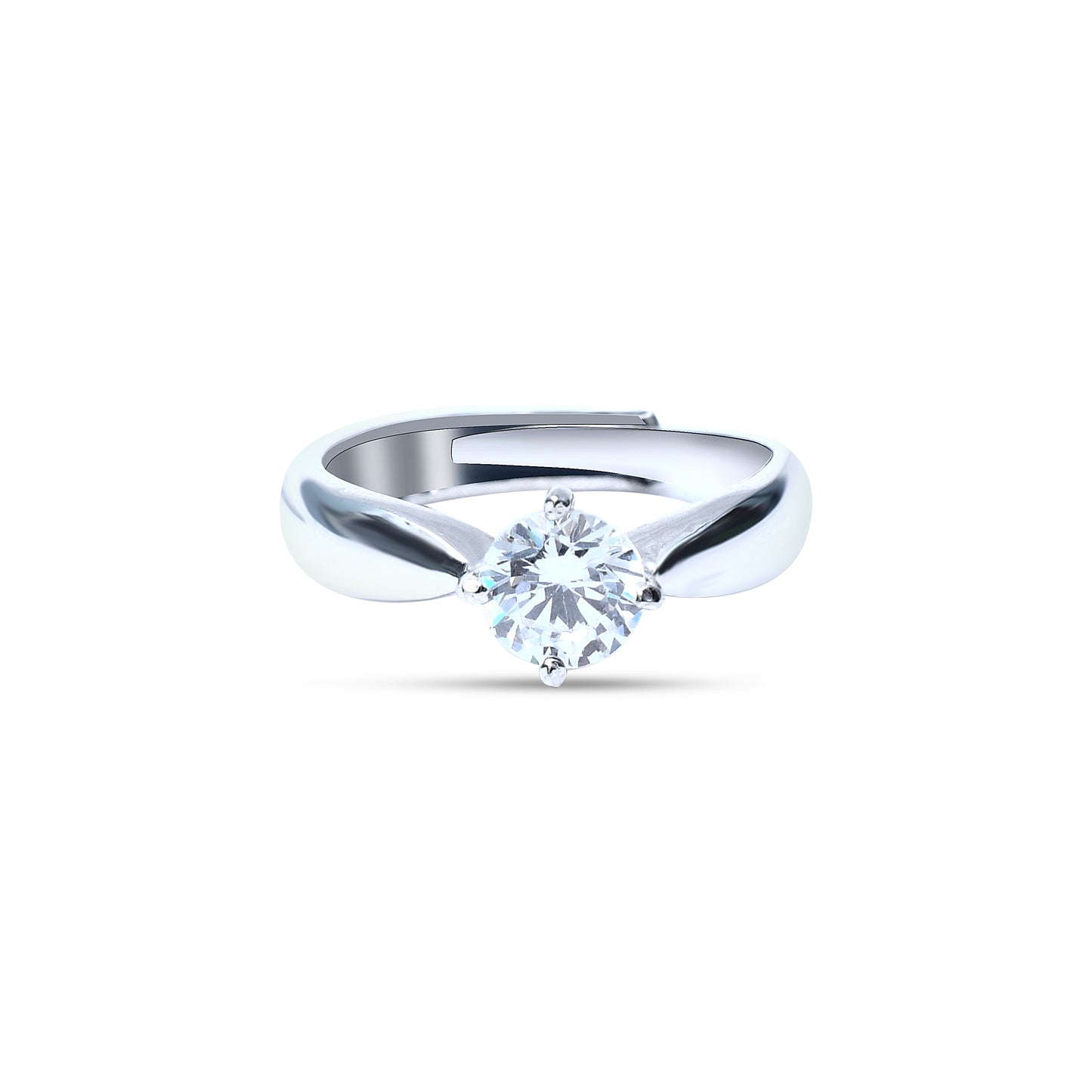 Adjustable solitaire ring