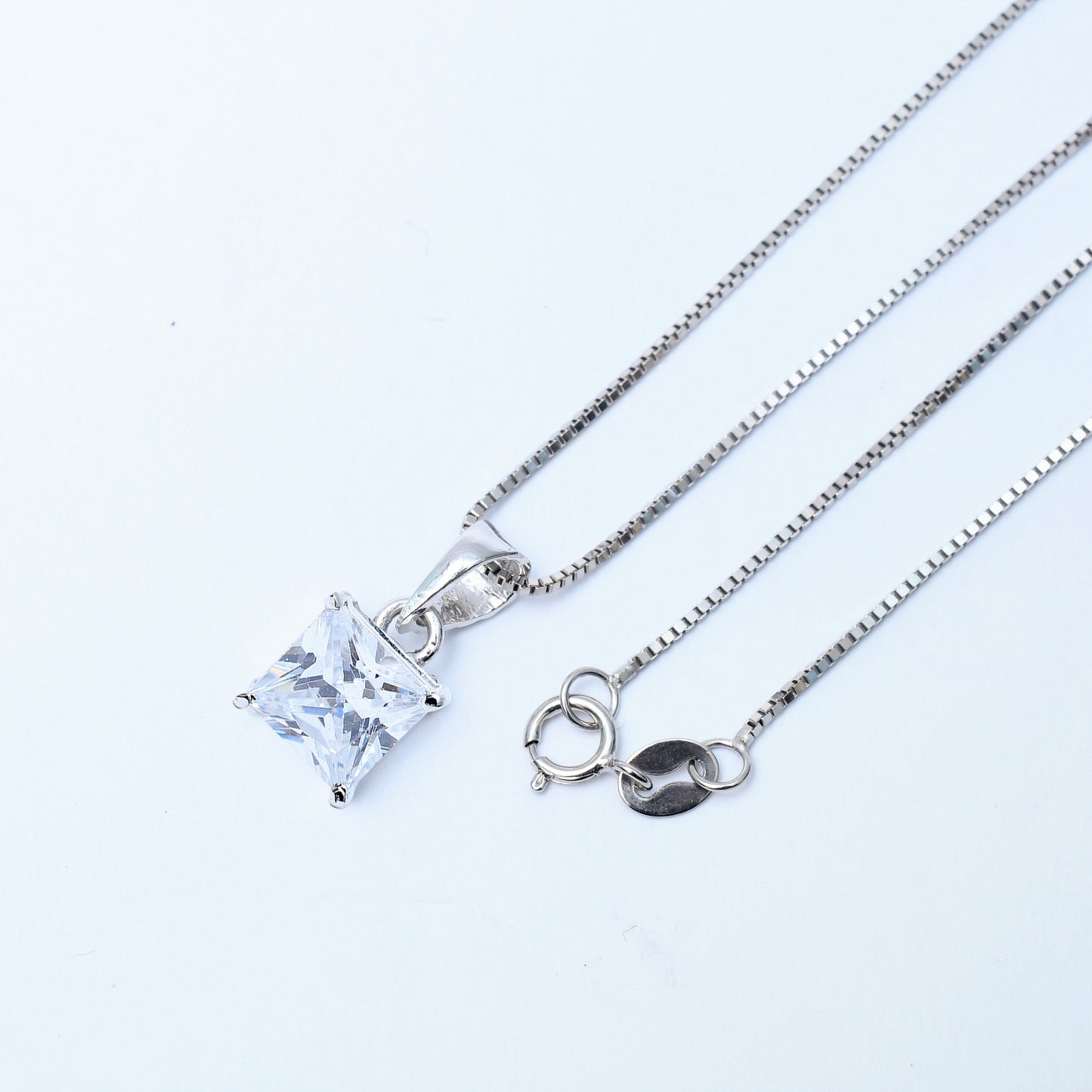 pendant set cushion solitaire