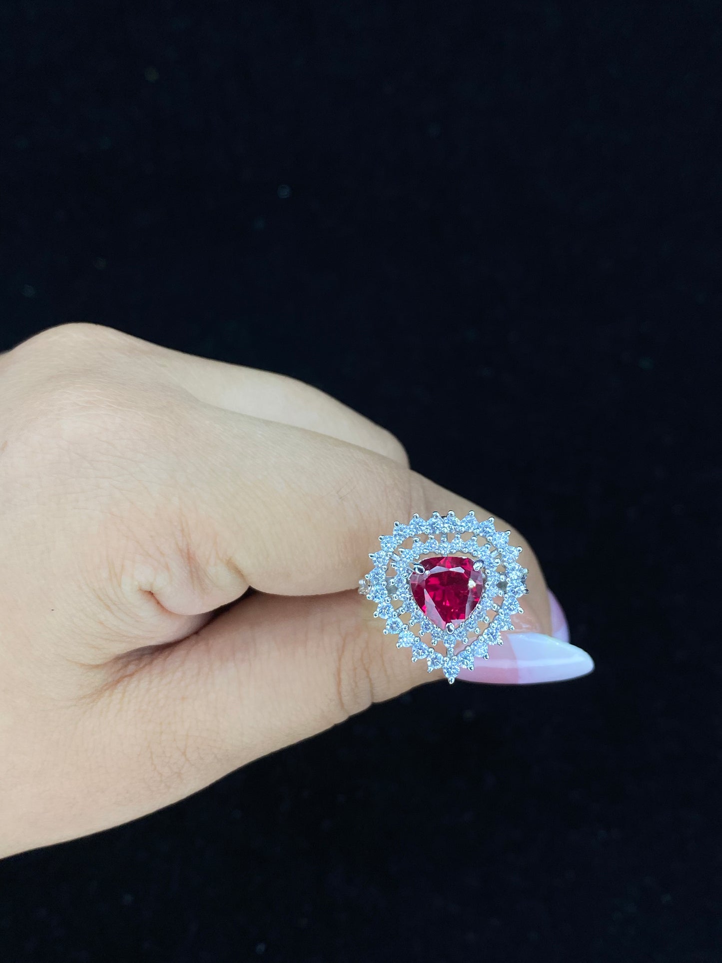 Crimson Cocktail Ring