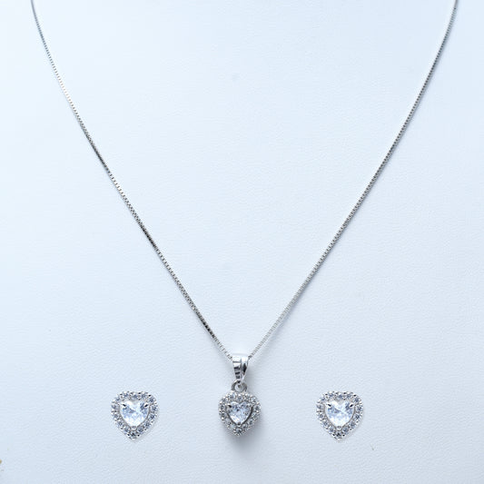 Pendant Set Halo Heart