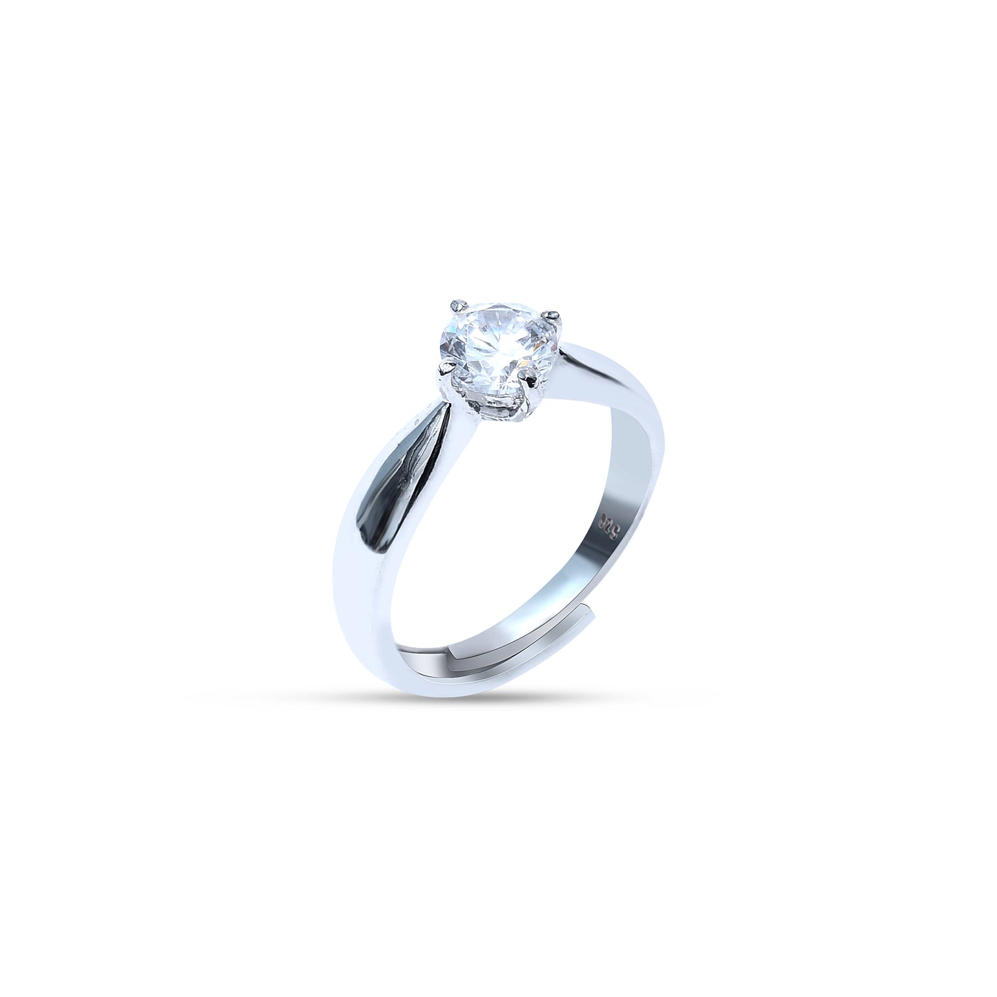 Adjustable solitaire ring